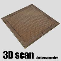 3D scan manhole cover rusty #7